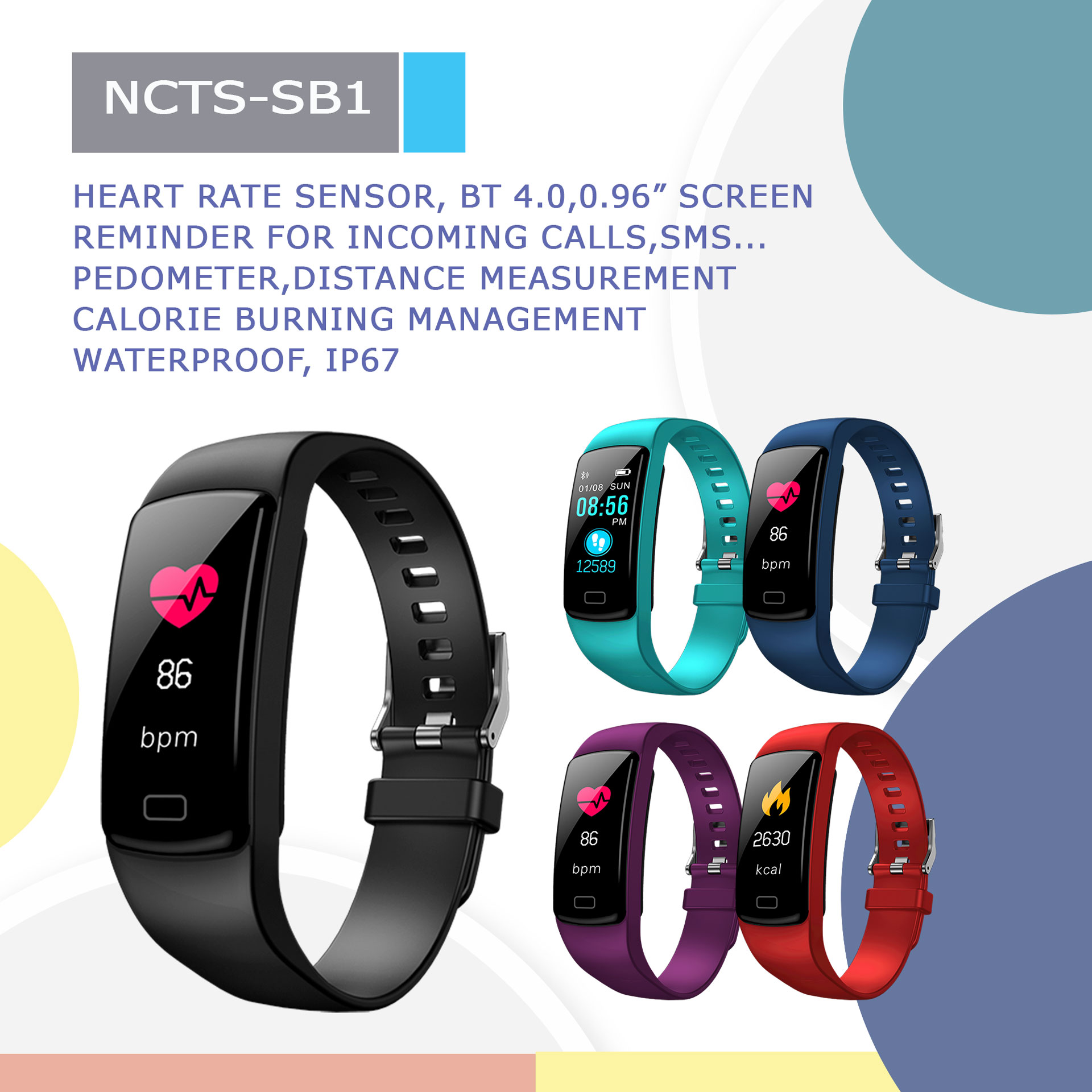 SIFIT-7.8 Smart Heart Rate Monitor Pedometer With Bluetooth - SIFSOF