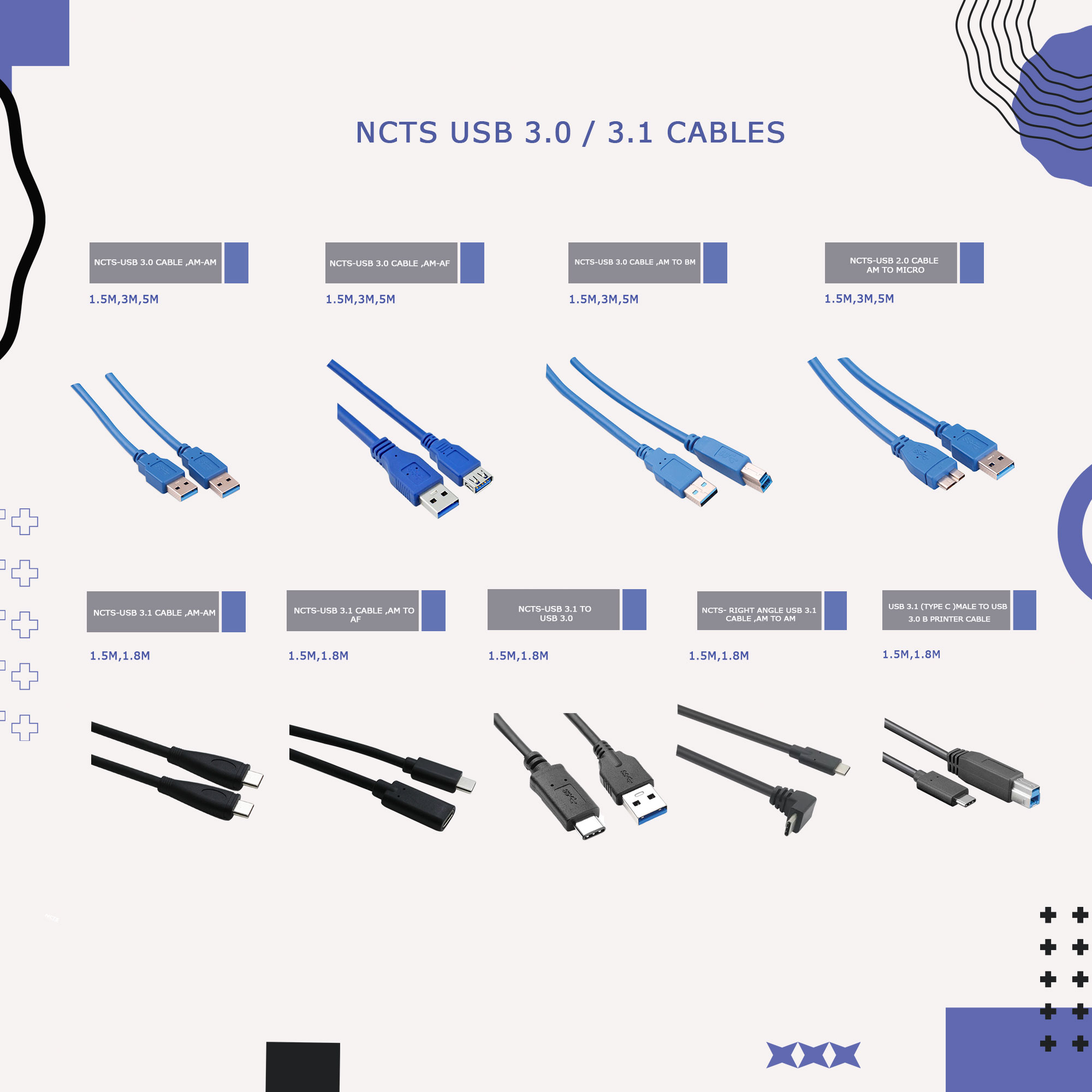 NCTS USB 3.0,3.1 CABLES