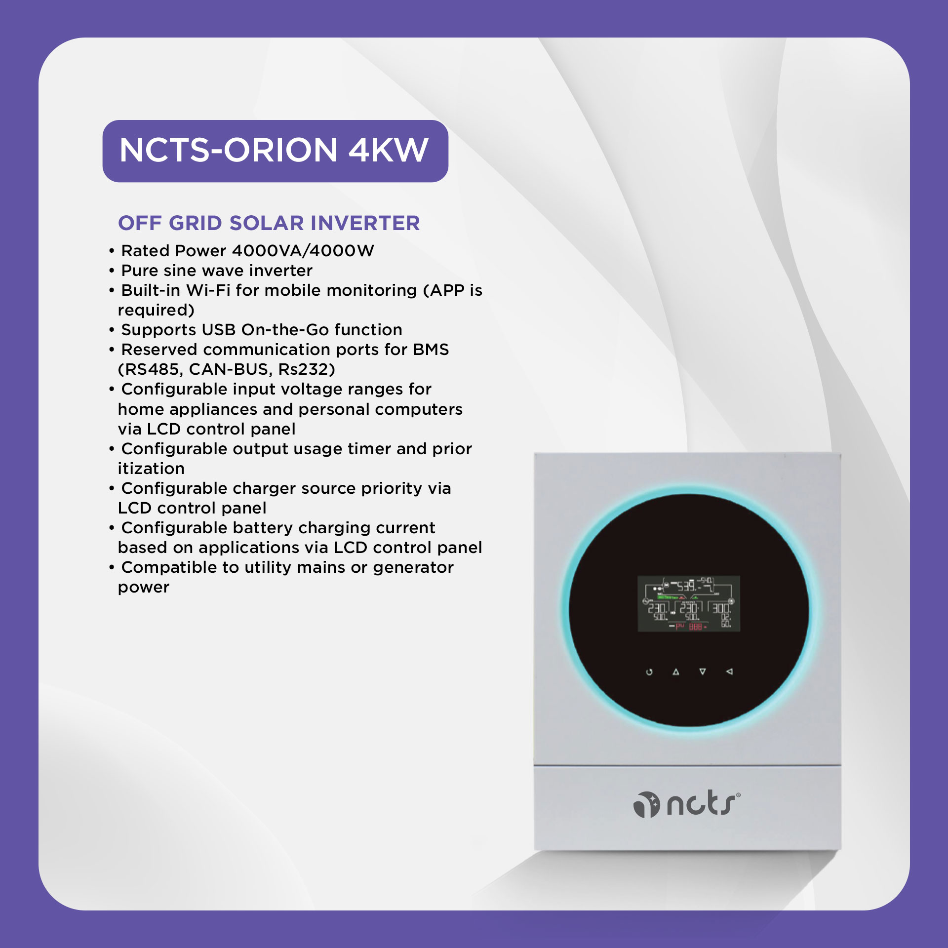 NCTS ORION 4KW INVERTER