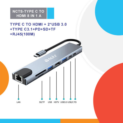 NCTS-TYPE C TO HDMI 8 IN 1 A