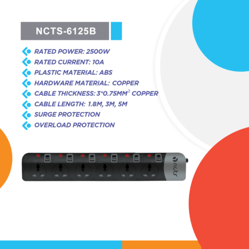 NCTS HIGH QUALITY POWER STRIP NCTS-6125B