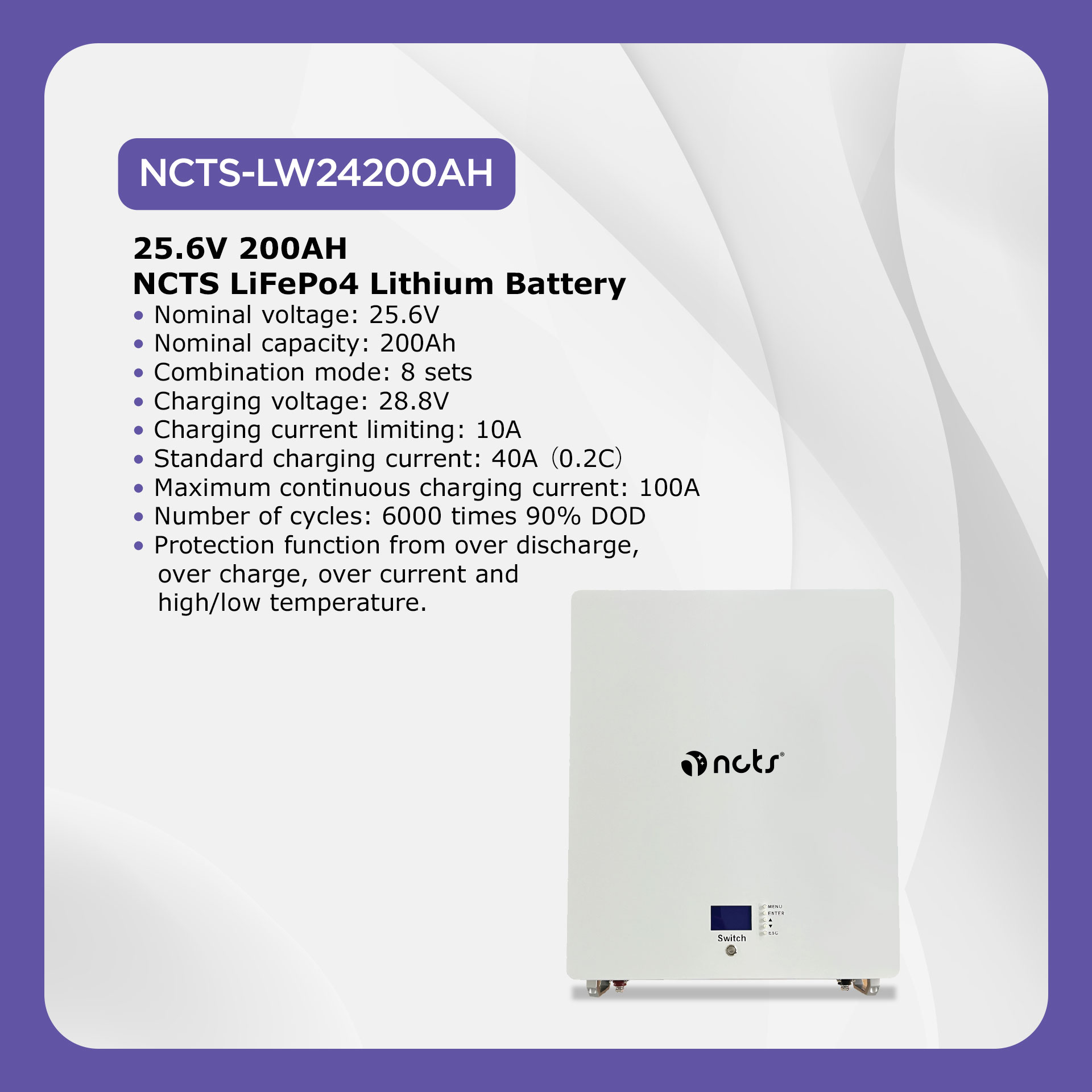 NCTS-LW24200AH LITHIUM BATTERY