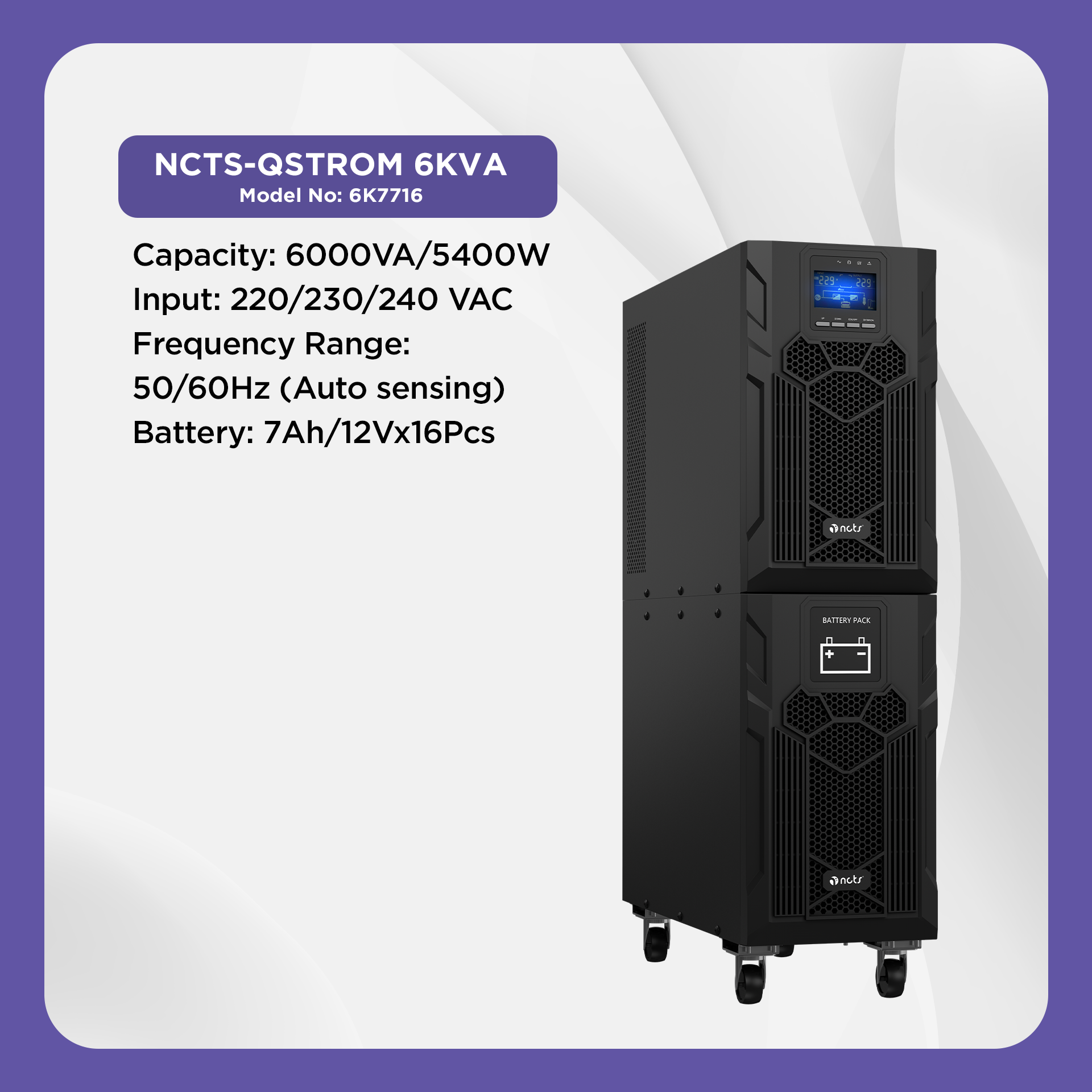 NCTS QSTROM ONLINE 6KVA MODEL 6K7716